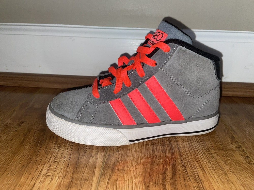 Adidas Neo SE MID Grey/Neon Orange Sneakers Kids Size 12 K G66471