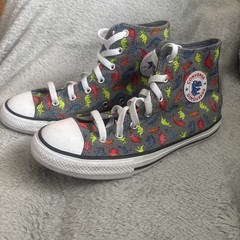 Converse Dinoverse Hi-Top Gray Dinosaur Shoes / Kid’s Size 5