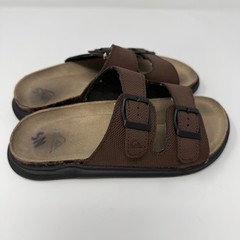 Quicksilver Sandals Size 2 Brown Double Buckle Slides Comfort Footbed Casual Kid