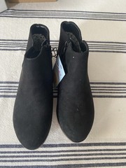 Cat & Jack Kids Black Ankle Boots Zip Zipper Round Toe Size 1 Unisex