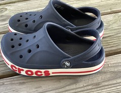 Crocs Juniors Kids Sandals Size J1 Navy Blue Logo