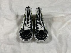 VANS ZIP UP SKATER CHECKERBOARD SHOES BLACK GREEN THUMBS UP SIZE TODDLER 5 JJ