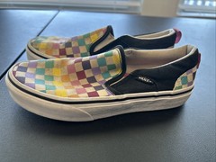 Vans Asher Rainbow Checkered Slip-Ons