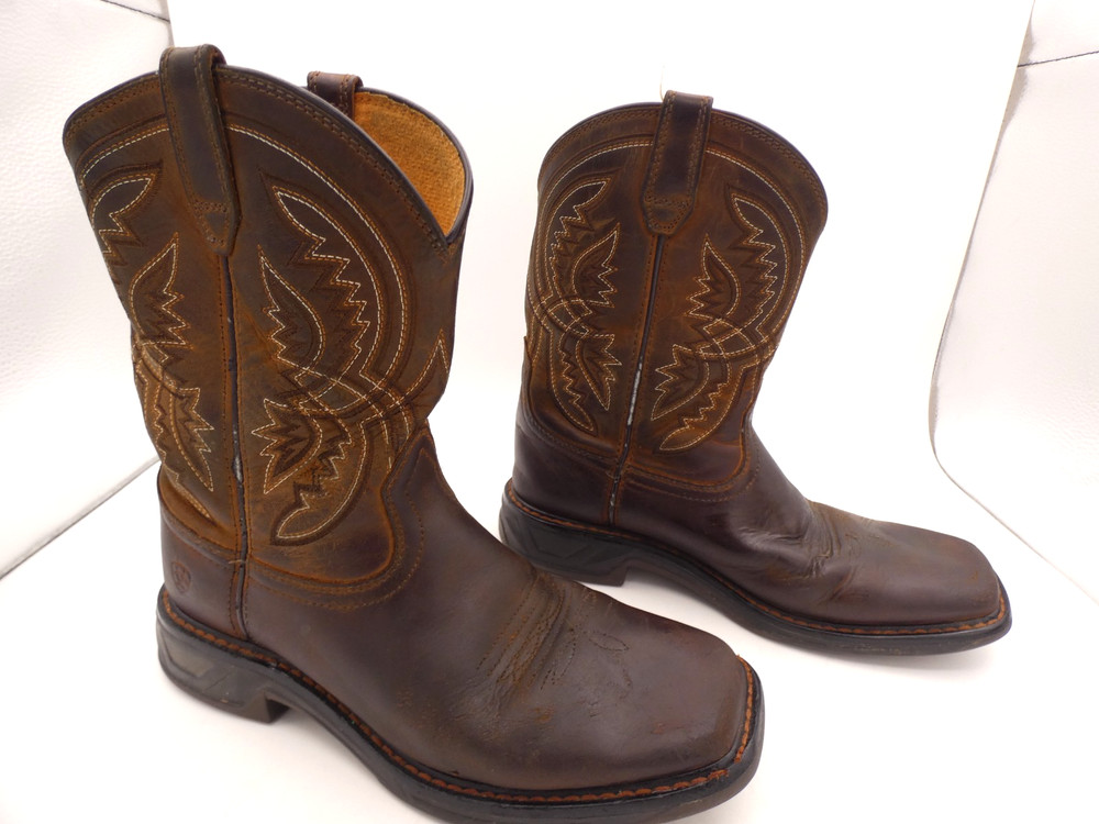 Ariat Kids‘ WorkHog XT Coil Western Boots Brown Leather Size 5