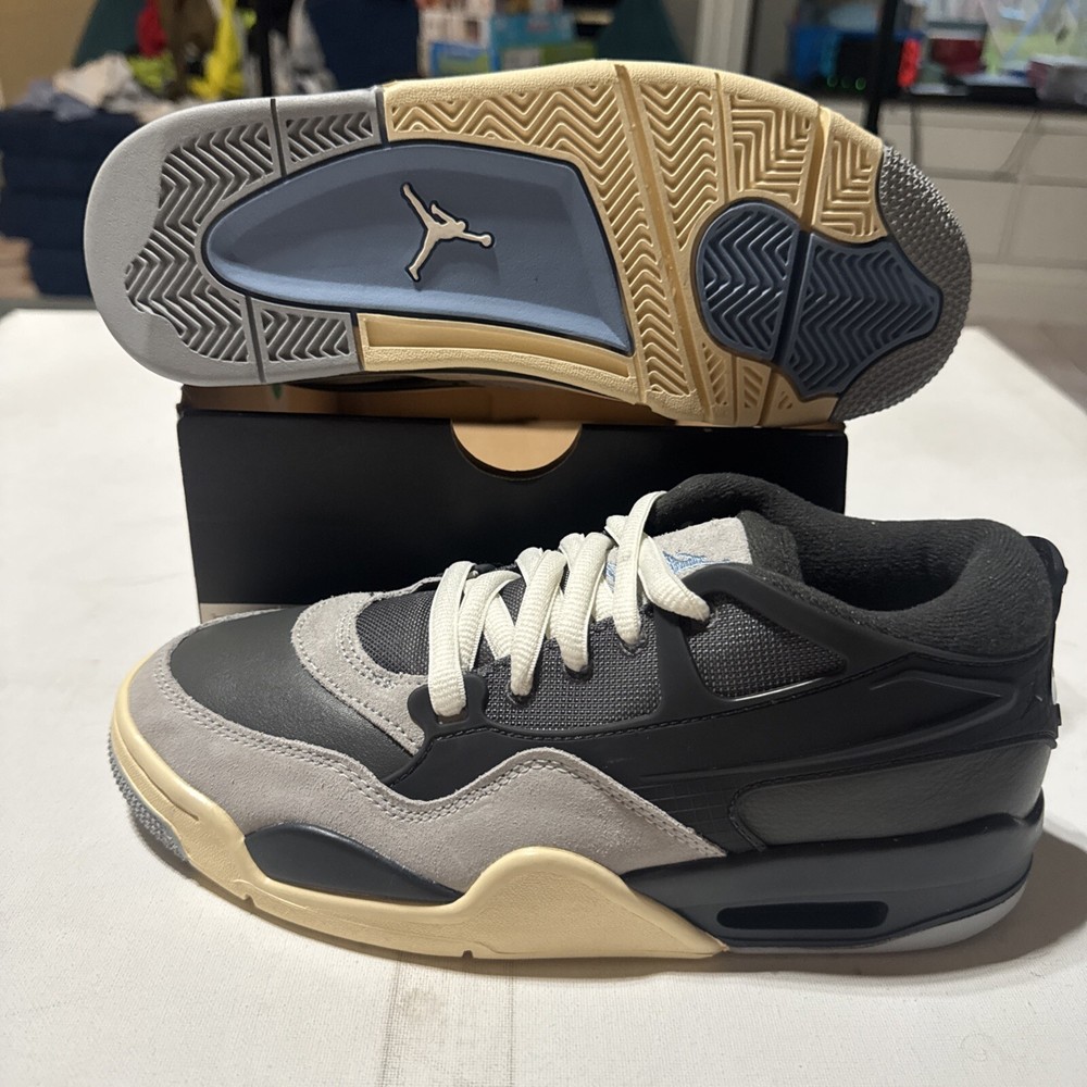 Nike Air Jordan 4 RM Iron Grey (GS) FQ7938 002 Black Carolina Blue Size 7y