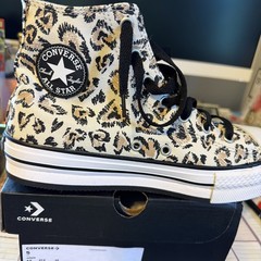 Converse Chuck Taylor All Star Hi Leopard Print Youth Size 5y New 671604F