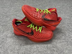 Nike Kobe 6 Protro Reverse Grinch Shoes Kids Size 6Y Red Basketball Sneakers