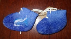 Baah Boots – Sheep Wool Felt Very Warm Handmade Blue Baby Boots NWT