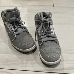 Nike Jordan 1 Flight 2 Sneakers, #631784-014, Grey/White, Leather, Youth 4.5