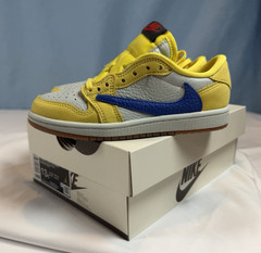 Size 13c Jordan 1 Low OG SP PS DZ5909 700 Canary Yellow Blue Lace Brand New DS