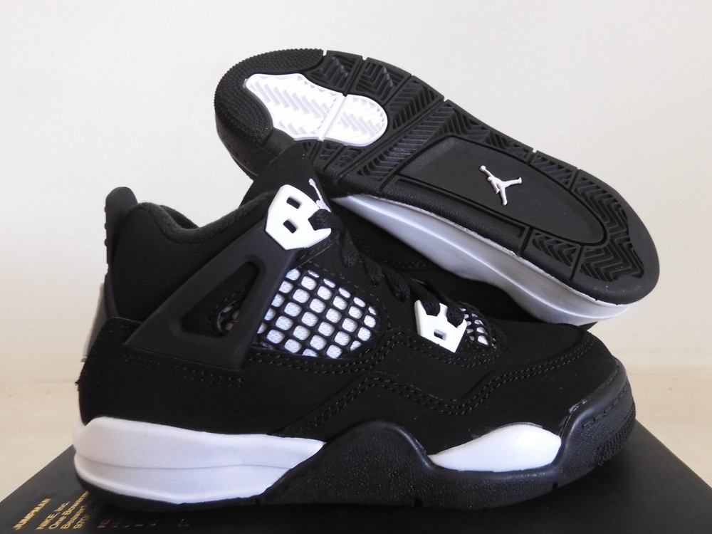 Nike Air Jordan 4 Retro (PS) „White Thunder“ Black-White Sz 10.5c [FV4537-001]