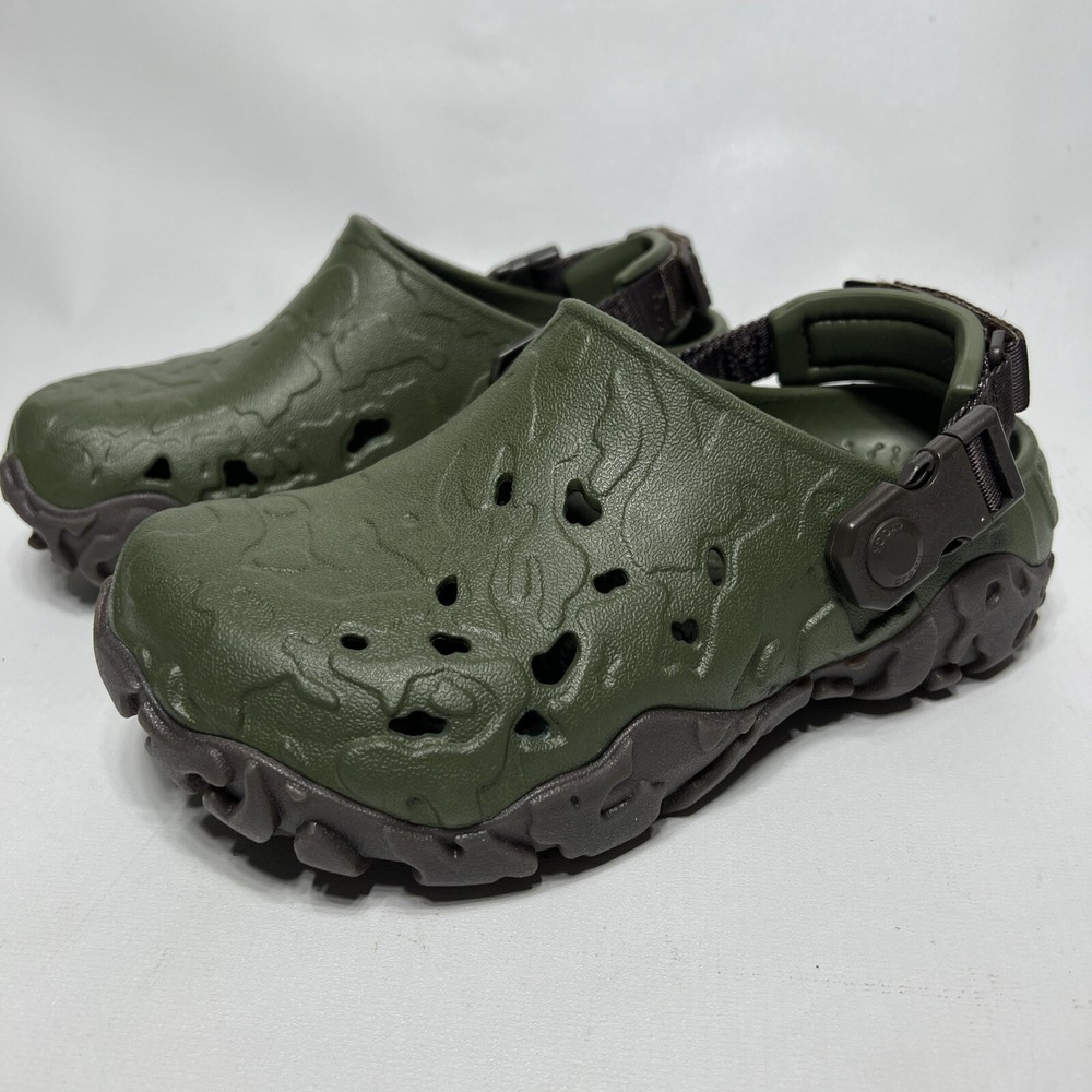 Crocs All-Terrain Atlas Clog Size 6 Army Green Espresso Sandals 208391-32C