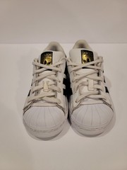 Size 12.5k- adidas Superstar Low White & Black Youth Size