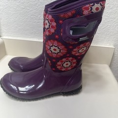 Bogs Waterproof Boots Youth Size 5 Purple Winter Snow Rain Rubber Gently Used
