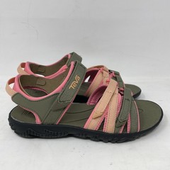 Teva Tirra Children’s Strappy Sandals Burnt Olive Adjustable Strap Comfort Sz 7