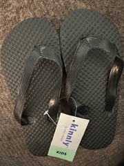 Kinnly Flip Flops Kids sizes Black 11/12 13/1 2/3 TX