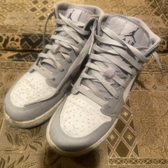 Nike Air Jordan RETRO 1 MID Youth 7Y Sneakers Shoes Blue Gray DQ8423-104