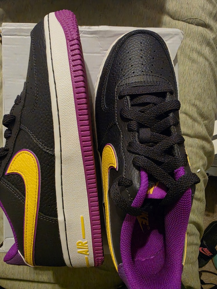 4.5Y Nike Air Force 1 (GS) Unisex Kids Black/Purple/Yellow DX5805-500