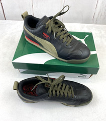 Puma Roma Tipoff Youth 7C Black, Green, Red Sneakers Casual Shoes 383571-01 MINT