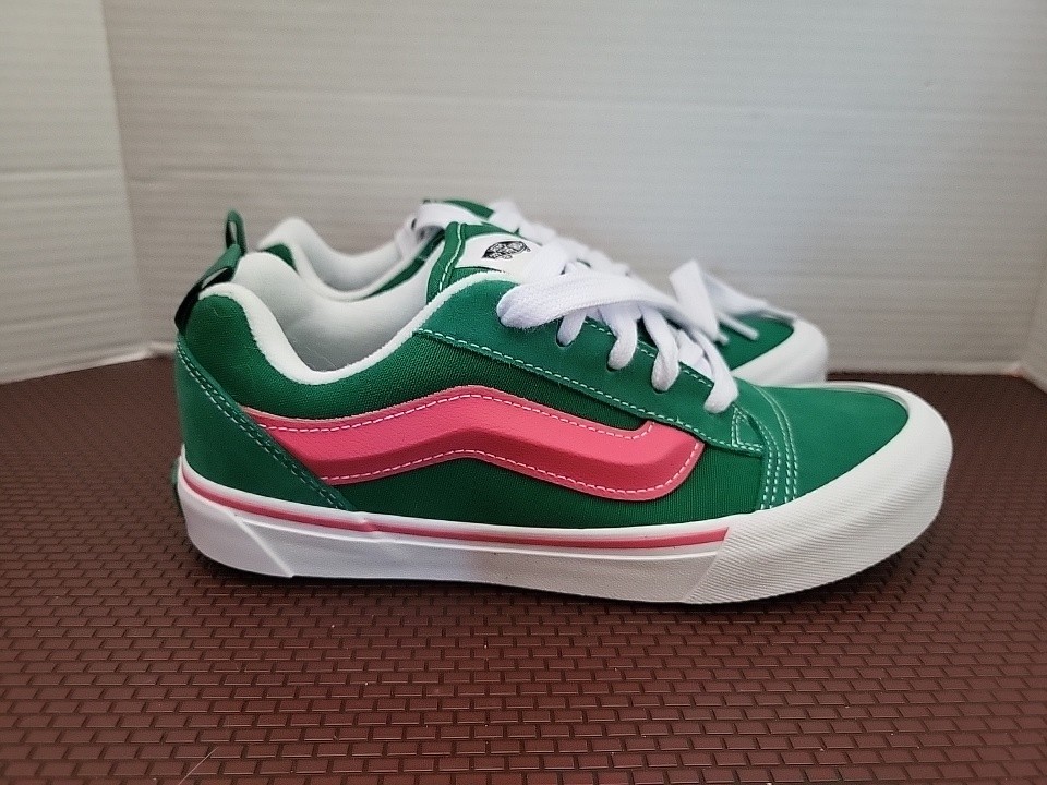 Vans Knu Skool Shoes Green/Pink Size US 6.5