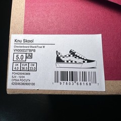 Vans Knu Skool Checkerboard Black White VN000D2TBPB GS Size 5Y Kids Brand New!