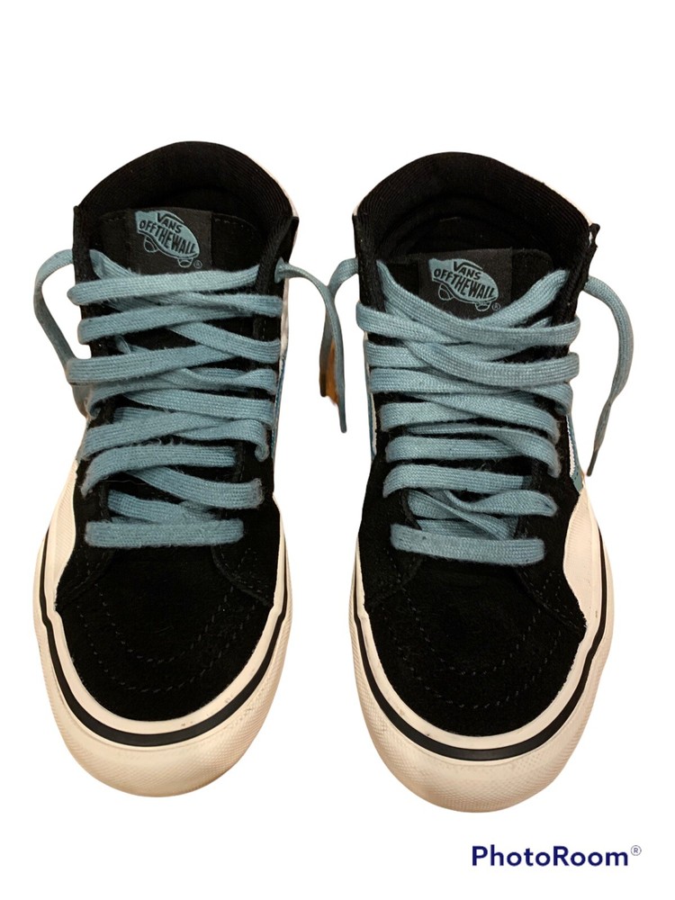 Vans Off the Wall High Top Black White Suede Skateboarding Shoes Men’s Size 3.5