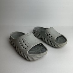 Crocs Echo Slides Junior Size 1 Shoes Gray Grey Outdoor Beach Travel Pool Summer