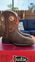 Justin Boots – Kid’s Bowline Pecan/Brown Cowboy Boot – Multiple Sizes – NIB!
