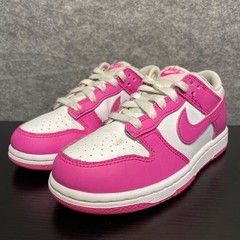 Nike Dunk Low Sneakers Big Kids Size 1Y EU 32 Pink White Leather Shoe FB9108-102