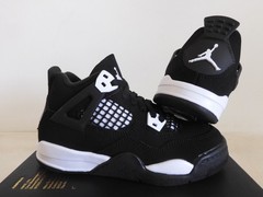 Nike Air Jordan 4 Retro (PS) „White Thunder“ Black-White Sz 10.5c [FV4537-001]