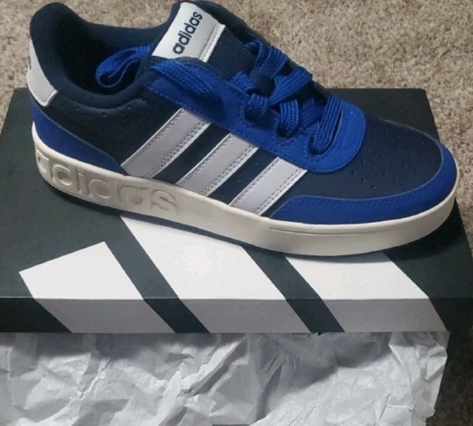 adidas Breakbase J Blue/White Sneaker Unisex Kids US 4.5 UK 4 EU 36 2/3