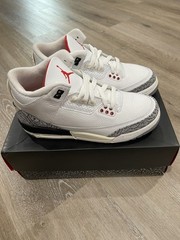 Nike Air Jordan 3 Retro White Red Black Elephant Print Youth Sneaker 6Y