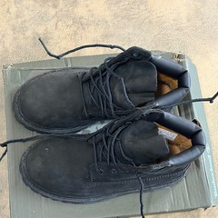 Timberland Premium 6 In Waterproof Boot Kids Size 12.5 Black Nubuck Toddler Boys