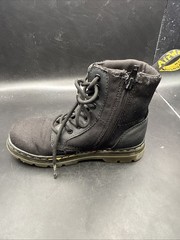 Dr. Martens Combat Boots 1460J Black Leather AirWair Side Zip Kids Size 13 US