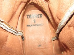 Tanner Mark Brown & White Leather Square Toe Cowboy Boots Youth Size 1 Mex 21