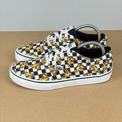 Vans Pizza Party Doheny Checkerboard Sneakers Youth 5 Yellow Black White Lace Up
