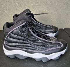Jordan Pro Strong GS Black/White Mid Top Leather Sneakers Sz: Y7 VGC