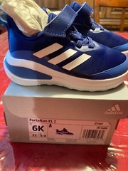 Adidas kid Fortarun EL1. 6k shoe kids brand, New, royal blue and white
