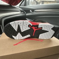 Jordan 6 Retro PS Black Red White High Top Kids Athletic Sneakers 2.5Y