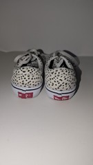 Vans Authentic Kids Size 1.5 White Black Polka Dot Dalmatian Lace Up Shoes