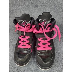 Jordan Flight 45 High Black Pink Kids Sneakers 524864-008 Size 6.5Y