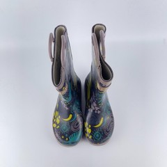 Oaki Rain Boots Toddlers 11 Multi Printed Lightweight Waterproof Easy-On Handles