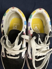 Vans Kids Size 11 Checkerboard Black and Colorful Sneakers Shoes