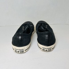 Converse All Star Black Camo Leather Toe No Lace Slip On Shoes Boy’s 4 Girl’s 6