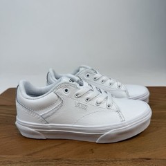 New NIB Little Kids Vans Seldan Leather White Skateboarding Sneakers Shoes 13 C