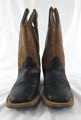 Cody James Inlay BBSC1810 Brown Pull On Square Toe Western Boots Youth Size 3 D
