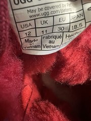 Red Ugg Boot Kids Size 12