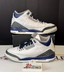 Jordan 3 Retro GS Midnight Navy Size 5.5Y White Blue Used w/ Box DM0967-140