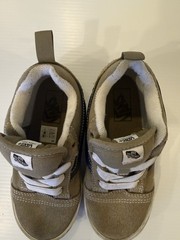 Vans Old Skool Kids Tan White Suede Canvas Sneakers Toddler Shoe Size 10