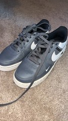 Nike Air Force 1 Low Top Unisex Kids Sneakers US 5.5 Gray/White/Black